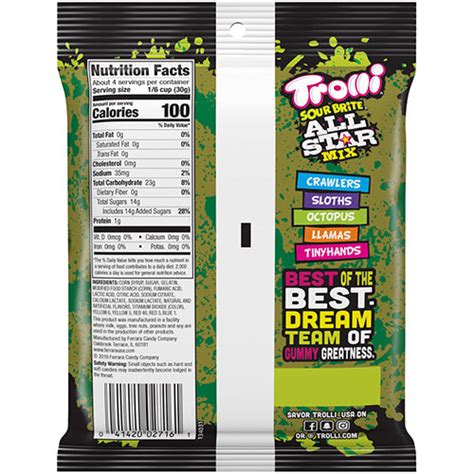 Trolli Sour Brite All Star Mix Gummi Candy - 4.25-oz. Bag - All City Candy