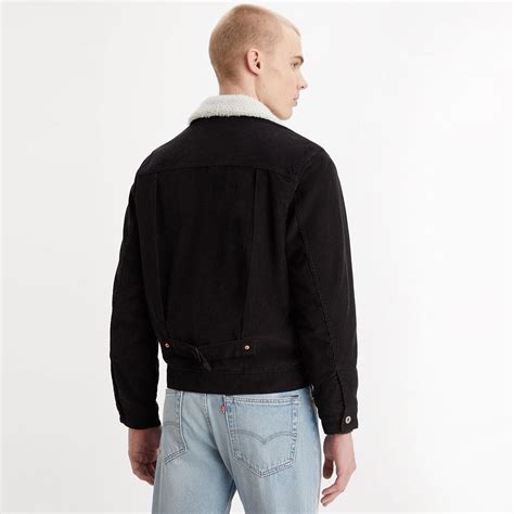 Levi Type I Cord Lined Retro Sherpa Trucker Jacket In Meteorite