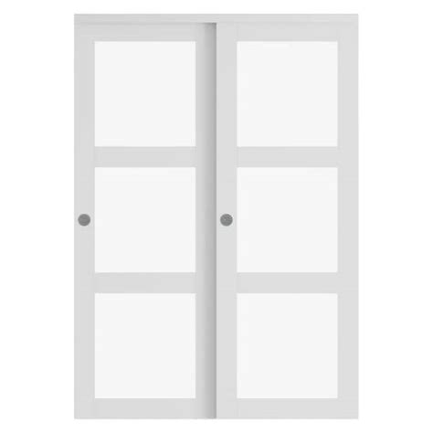 Socbazzar 60 In X7858 In 3 Lites Frosted Glass Mdf Closet Sliding