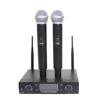 Dual Channel UHF Microfonos Professional KTV Microphone Set Dynamic