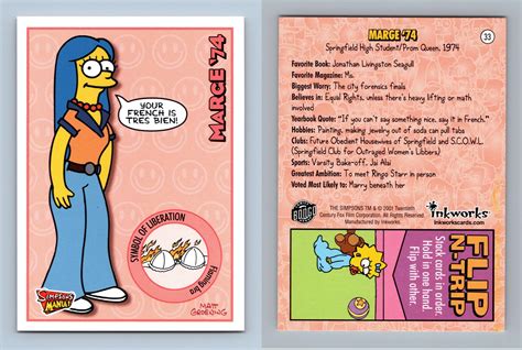 Marge 74 33 Simpsons Mania 2001 Inkworks Trading Card