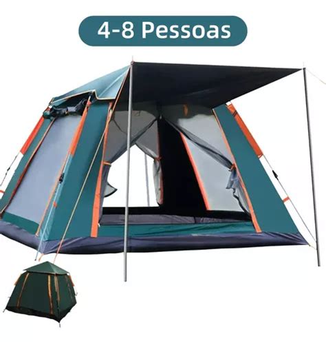 Barraca Grande De Camping Automatica Impermeavel Pessoas Verde