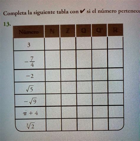 SOLVED PORFAVOR AYUDA URGENTE Completa La Siguiente Tabla Con V Si El