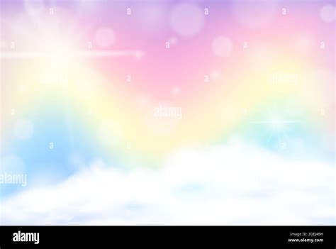 Rainbow Pastel Blurred Sky Background Illustration Stock Vector Image