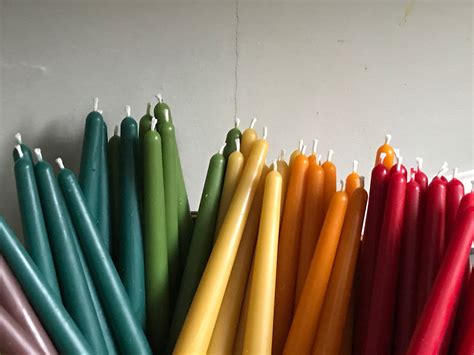 Colored Pure Beeswax Taper Candles Prettydreamer