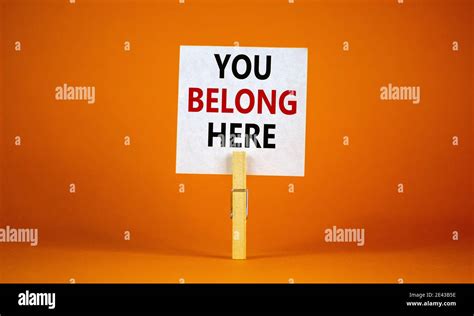 You Belong Here Symbol Wooden Clothespin With White Paper Words You