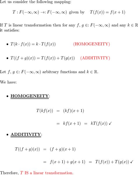 Determine Whether The Mapping T Is A Linear Transformation Quizlet