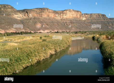 Namibia Orange River At Noordoewer Border With South Africa Stock Photo