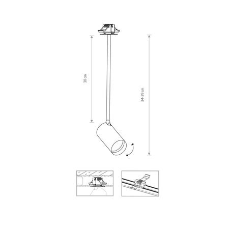 Nowodvorski Lampa Podtynkowa Czarna MONO SURFACE LONG M 7738 LEDisON