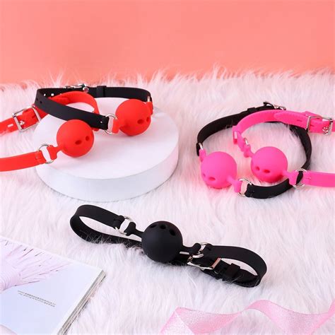 Hot Erotic Restraints Sex Toys For Woman Silicone Ball Gag For Bdsm Bondage Mouth Stuffed