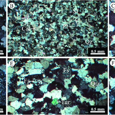 Photomicrographs In Cross Polarized Light Of Sedimentary Rocks In Khon