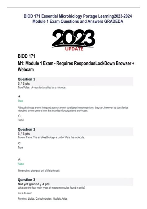 Biod Essential Microbiology Portage Learning Module Exam