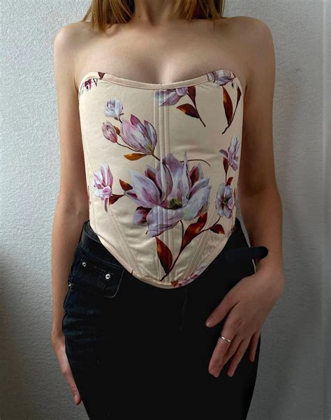 Bridgertons Corset Floral Corset Top Renaissance Corset Etsy