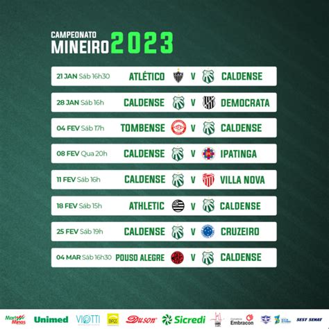 Fmf Divulga Tabela Detalhada Do Campeonato Mineiro Jogos Do