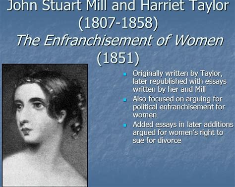 Harriet Taylor Mill Biography British Philosopher Womens Rights