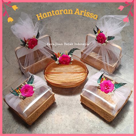 Jual BOX HANTARAN SET FREE BUNGA LENGKAP ISI 5 Hantaran Arissa Kotak