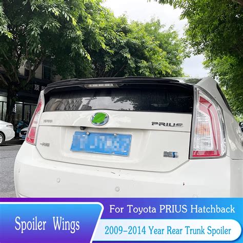 For Toyota Prius Spoiler 2009 2014 Pu Soft Plastic Car Rear Trunk Wings