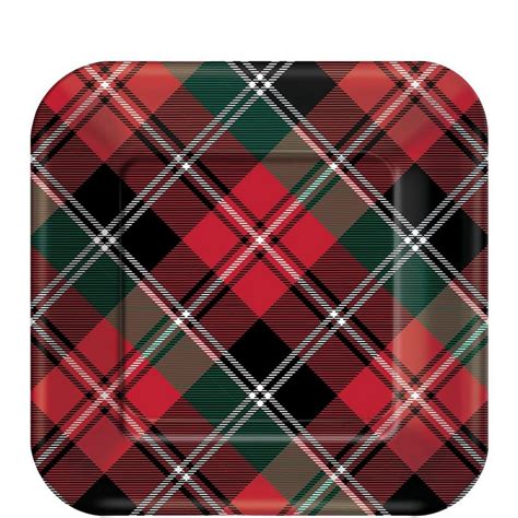 Holiday Plaid Dessert Plates 40ct | Party City