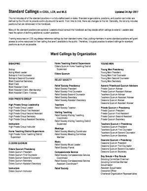 Lds Callings Chart Complete With Ease AirSlate SignNow