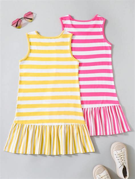 Vestido Casual De Verano Para Ni A Preadolescente Con Estampado De