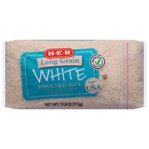 H E B Enriched Long Grain White Rice Shop Rice Grains At H E B