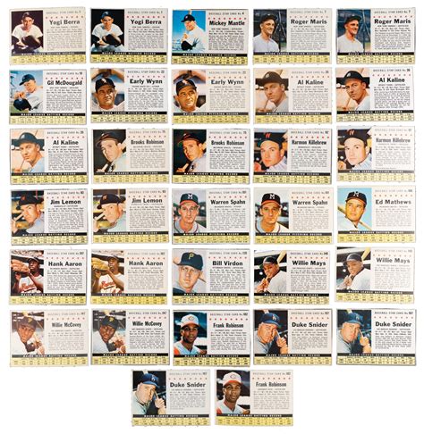 1961 Post Cereal Near Complete Master Set 356357 Plus 63 Additional