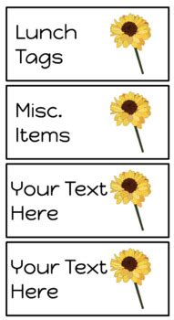 Sunflower Teacher Toolbox Labels By That Sunflower Teacher TPT