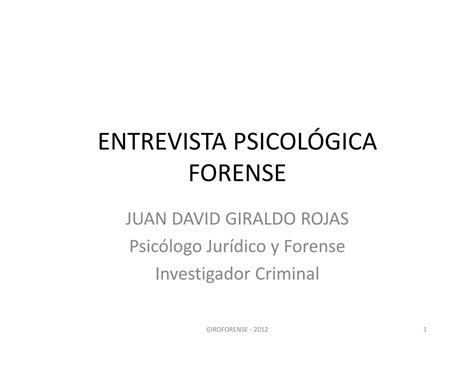 Pdf Entrevista Psicol Gica Forense Mpfn Gob Pe Estructura De