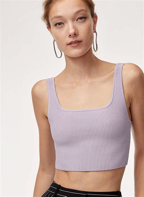 Sculpt Knit Cropped Tank Knit Crop Knit Top Knitted Tank Top