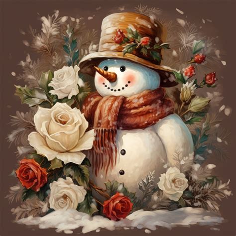 Christmas Snowman Calendar Art Free Stock Photo Public Domain Pictures