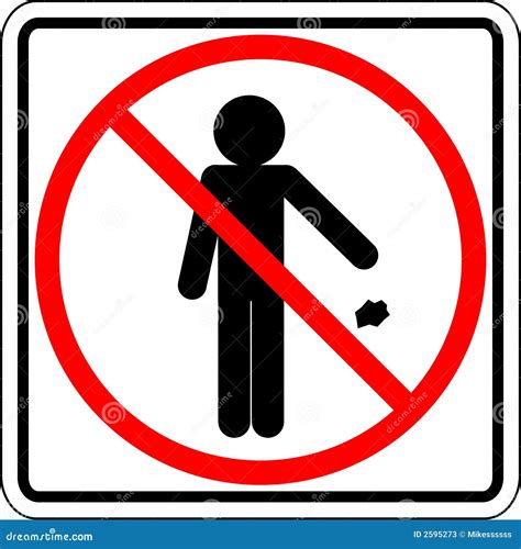 Throwing Trash Prohibited Vector Sign Stock Vector - Image: 2595273