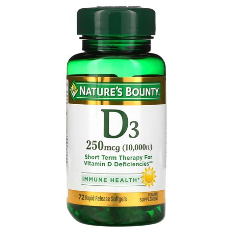 Nature S Bounty D Mcg Iu Rapid Release Softgels