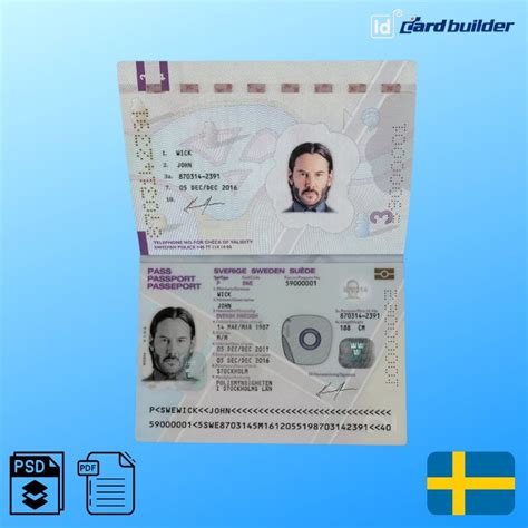 Sweden Passport Template