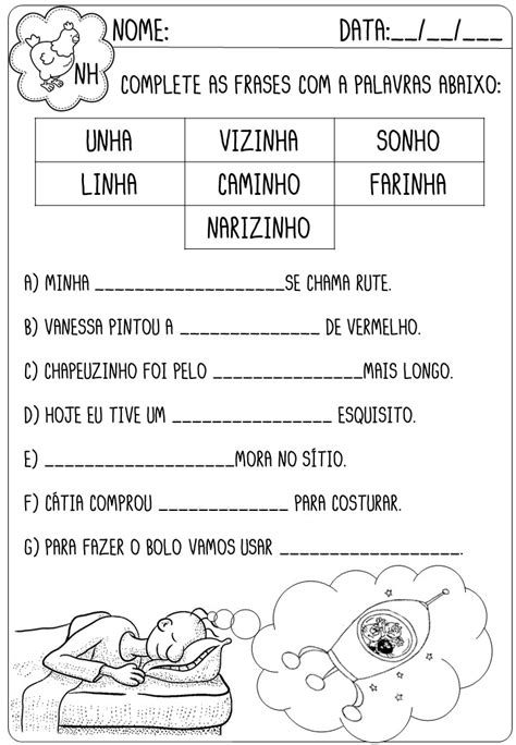 Atividades Com Lh Ch E Nh Para Alfabetização