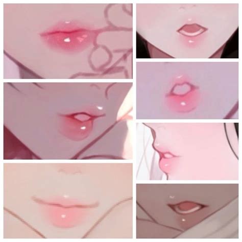 Many Different Images Of The Same Woman S Face And Lips With Pink