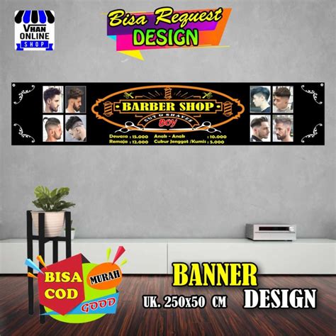 Jual Spanduk Banner Pangkas Rambut Potong Rambut Barbershop Simple