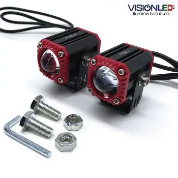 Foco Moto Bicolor Cuadrado Rojo W Vision Led