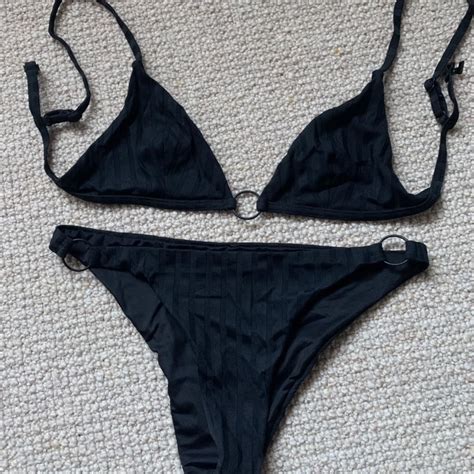 Black Glassons Bikini Set Size 6 XS Message To Depop