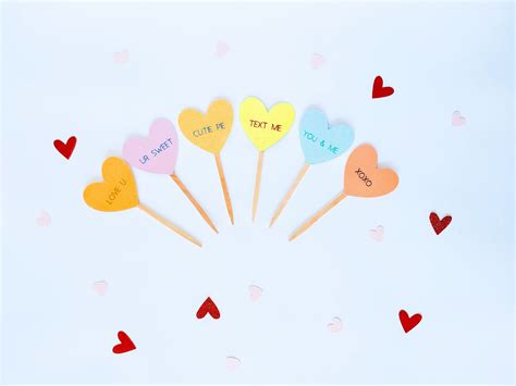 Cupcake Toppers Conversation Hearts Custom Conversation Hearts Valentine Converse With Heart