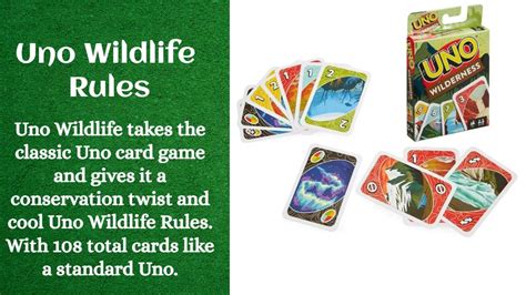 Uno Wildlife Rules Uno Wilderness Edition Learning Board Games