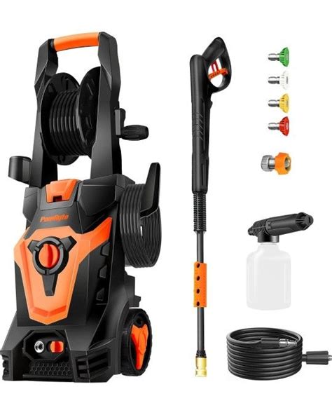 PowRyte Electric Pressure Washer With Hose Reel Foam Cannon 4