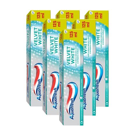 Set 6 X Pasta De Dinti Aquafresh Velvet White 125 Ml EMAG Ro