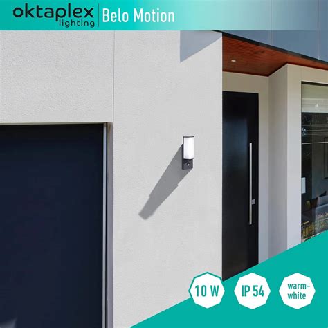 Oktaplex Alu Au Enlampe Mit Sensor Belo Lm Warmwei W Au Enleuchte