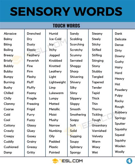 700+ Sensory Words to Improve your Writing in English • 7ESL