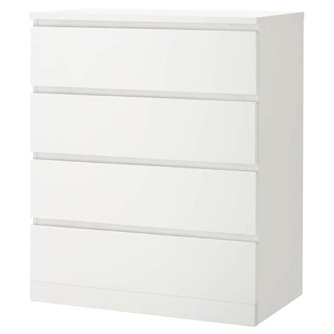 Комод с 4 ящиками - IKEA MALM, 80x100х48 см, белый МАЛЬМ ИКЕА за 22954 ...
