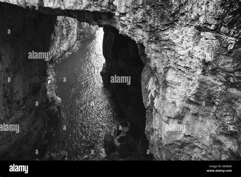 Black And White Photo Of Grotta Del Turco It Is A Popular Grotto Which