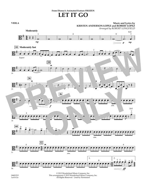 Let It Go From Frozen Viola By Robert Longfield Sheet Music For Orchestra At Sheet Music Direct