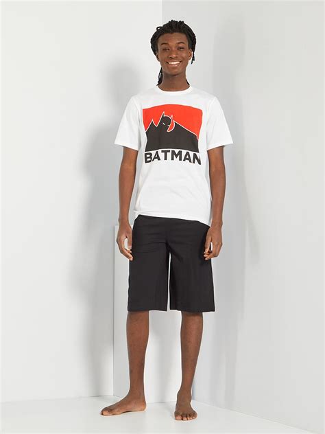 Pyjama Batman Dc Comics Blanc Noir Kiabi