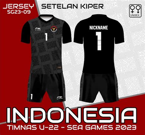 Jual Set Jersey Celana Kiper Timnas Indonesia Lining Baju Bola Sea