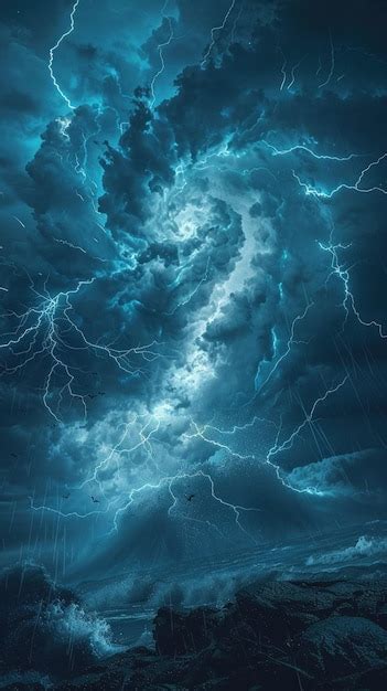 Premium Photo A Dramatic And Powerful Tornado Lightning Thunderstorm